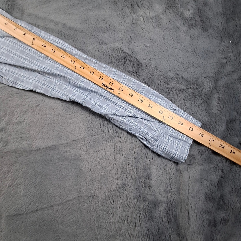 Banana Republic Mens XL Untucked Fit Organic Cotton Plaid Button Down Shirt Blue - Picture 5 of 8